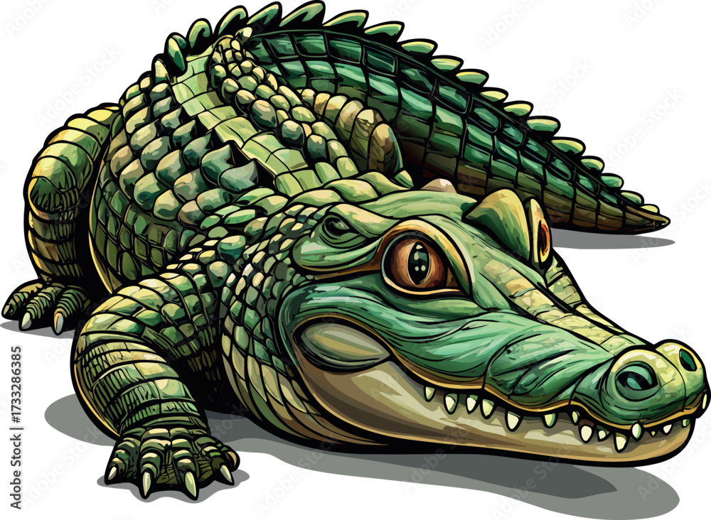 Fototapeta premium Wild Crocodile Animal Illustration for Nature Design