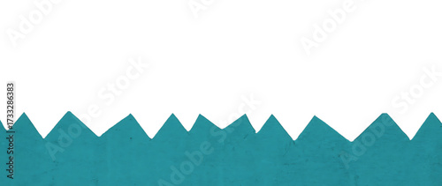 Teal Sawtooth Edge: Zig Zag Cut Turquoise Paper Lower Border Background
