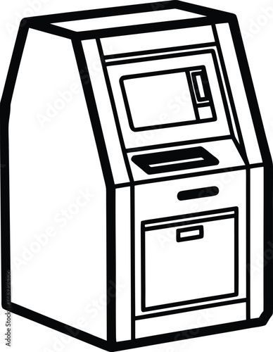 atm machine front view illustration on transparent background