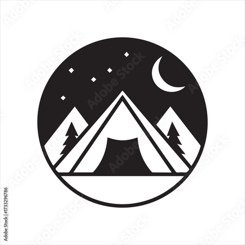 Camp Site Icon Vector Illustration