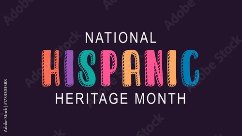 National hispanic heritage month text animation. Suitable for social media posts, presentations, cultural events, and educational materials.