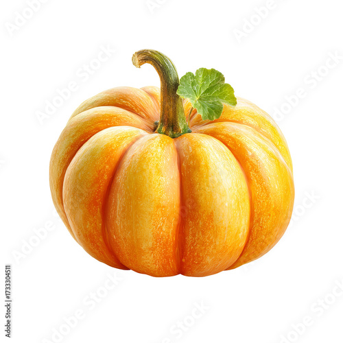 Small, vibrant orange-yellow pumpkin
