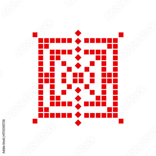 Vector Illustration of Palestinian Traditional Tatreez  Embroidery Pattern