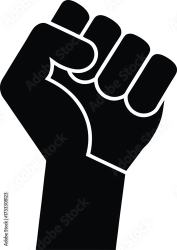 Fist Silhouette Vector Art Illustration