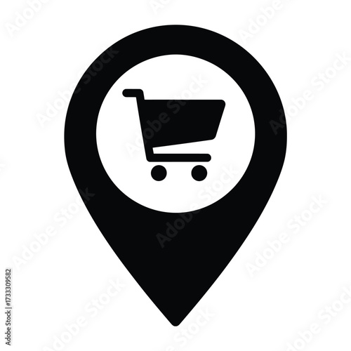Find your favorite store with this shopping cart location pin for easy navigation and seamless retail experiences