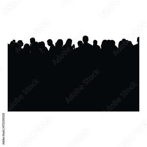 Captivating crowd silhouette perfect for event promotions or showcasing a strong sense of community and unity in your next project!