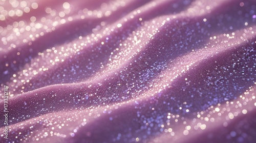 macro close-up of glitter sand gradient, sparkling grains in soft pink to violet tones