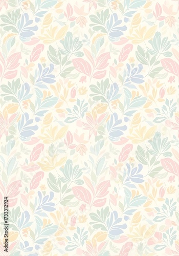Delicate pastel floral arrangement background in a soft color palette offers a visually serene design with a calm