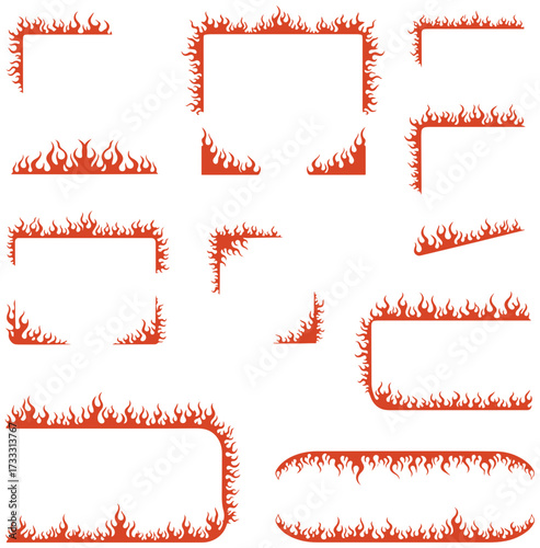 Fiery frames and borders bring hot design elements, perfect for bold announcements