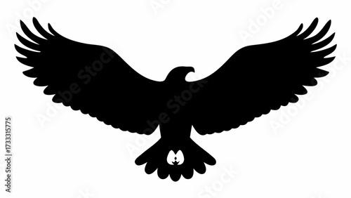 Majestic eagle silhouette soaring with powerful wings outstretched, symbolizing freedom and strength.