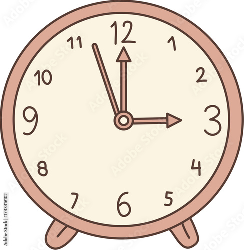 Illustrated Analog Clock Showing 2:57