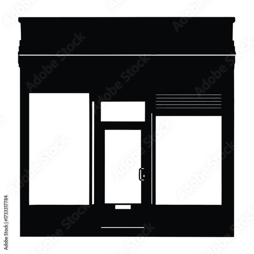 Elegant modern storefront design for your business, perfect for branding and visual appeal in a clean, minimalist style, making a strong first impression