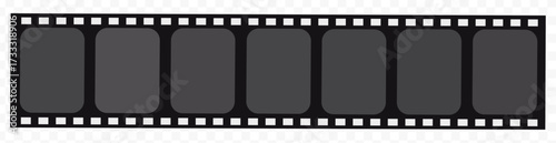 Vintage filmstrip roll frame, vector photo background, old grunge movie film long strip, video or movie filmstrip overlay, transparent film frame, cinema, photograph camera film strip