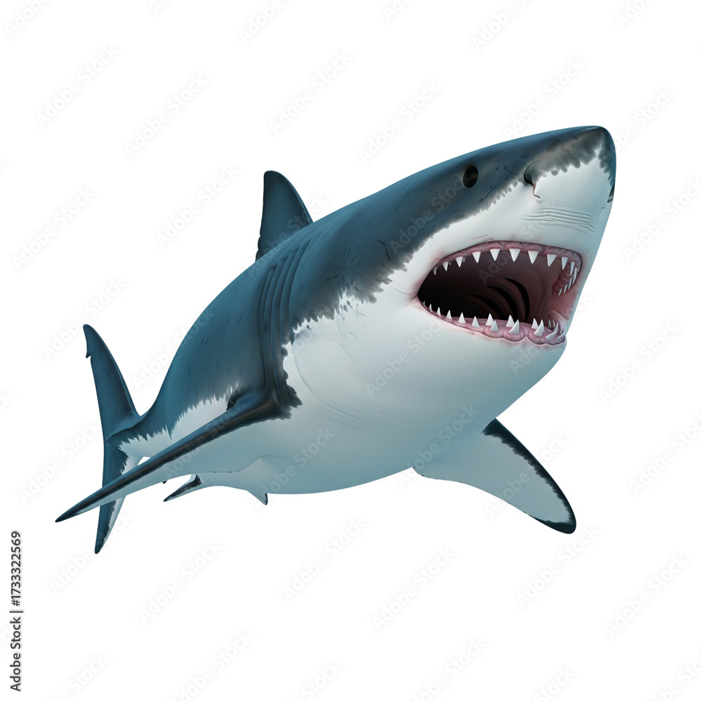 Fototapeta premium A Realistic Shark Render