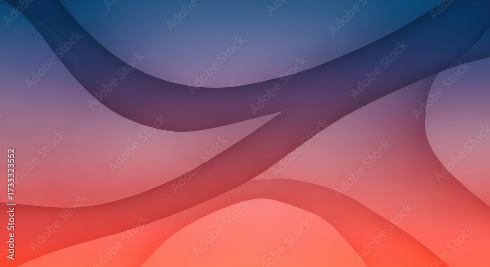 Obraz premium Abstract flowing waves in gradient colors of blue purple and orange