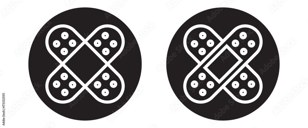 Naklejka premium Band aid icon graphic set. trendy stroke. icon graphic set. trendy stroke