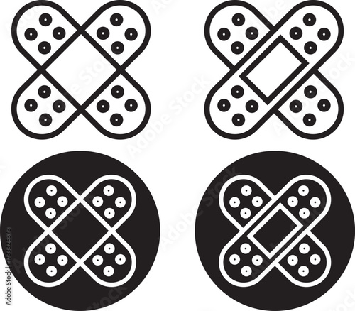Band aid icon graphic set. trendy stroke. icon graphic set. trendy stroke
