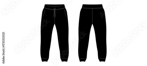 Fit Joggers Pant Mockup Template Vector