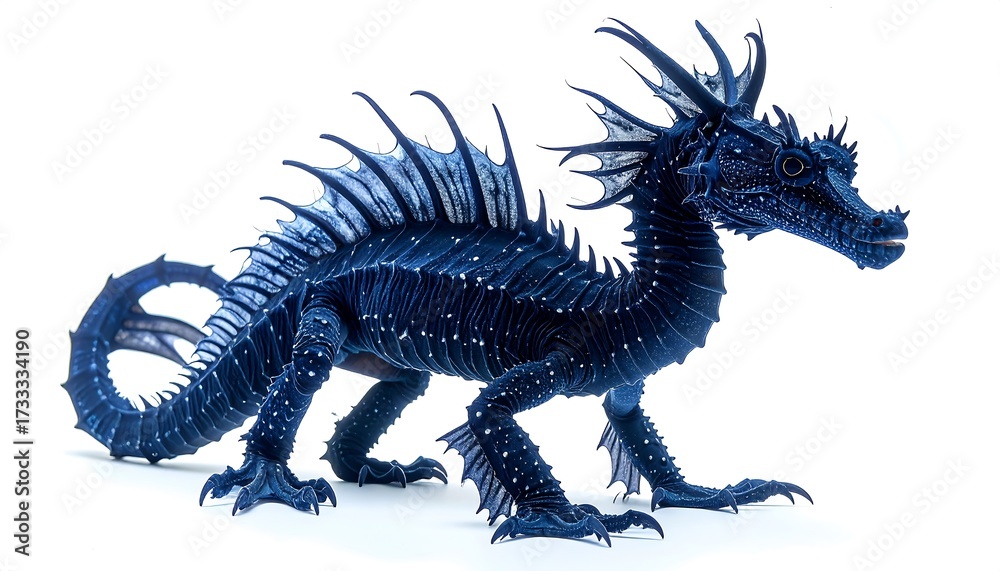 Fototapeta premium Azure dragon, profile view