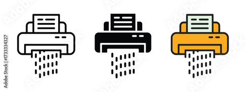 Document shredder icon vector. ultimate data protection and privacy compliance in the workplace, confidential disposal symbol. vector illustration.