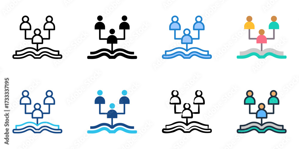 Foto Genealogy icon set multiple style collection
