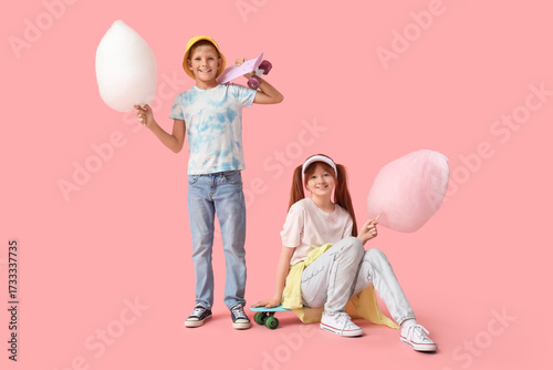 Teen girl and boy with cott...