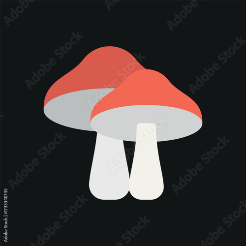 Mushroom icon in bold color for culinary, tasty, and gourmet projects.