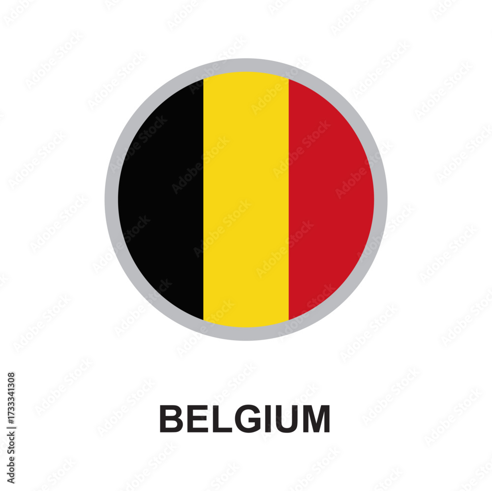 Fototapeta premium belgium national flag circular vector design