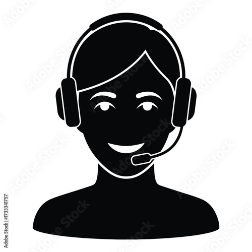 Friendly customer service operator ready to help with a smile, perfect for tech support or virtual assistant concepts