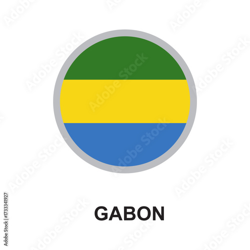 gabon national flag circular vector design