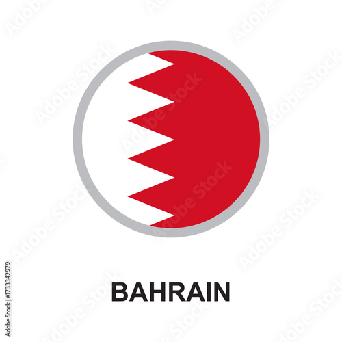 bahrain national flag circular vector design