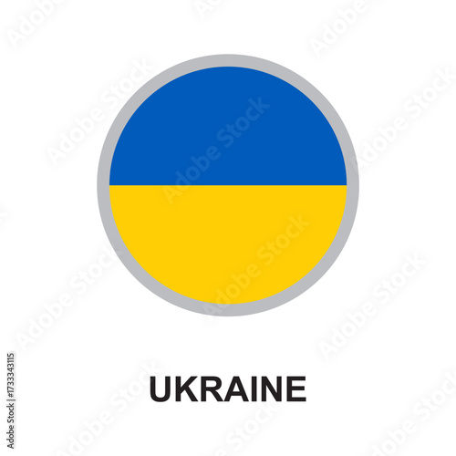 ukraine national flag circular vector design