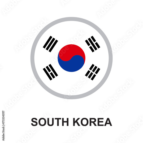 south korea national flag circular vector design