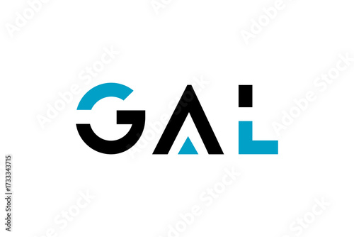 GAL cutting style letter logo design