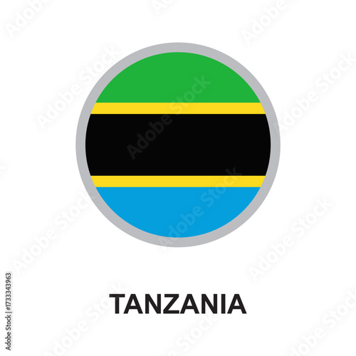 tanzania national flag circular vector design