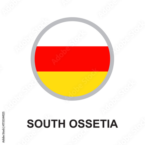 south ossetia national flag circular vector design