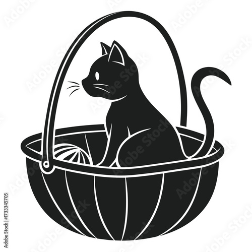 black cat and basket 