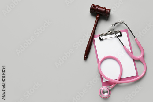Judge gavel, clipboard and ...