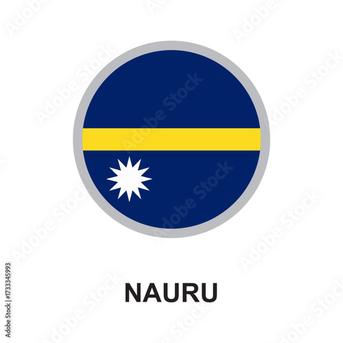 nauru national flag circular vector design