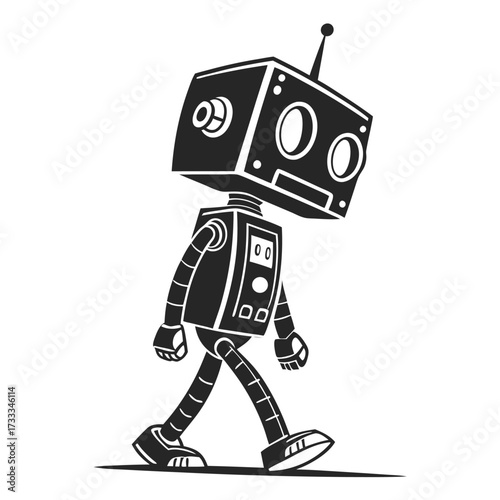 funny cartoon robot