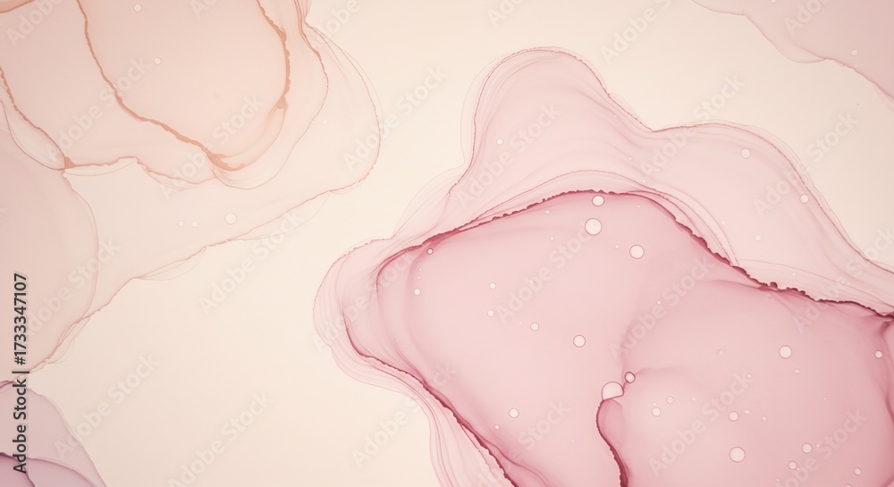 Obraz premium Elegant abstract background with flowing rose and beige alcohol ink creating a gentle, marbled texture.