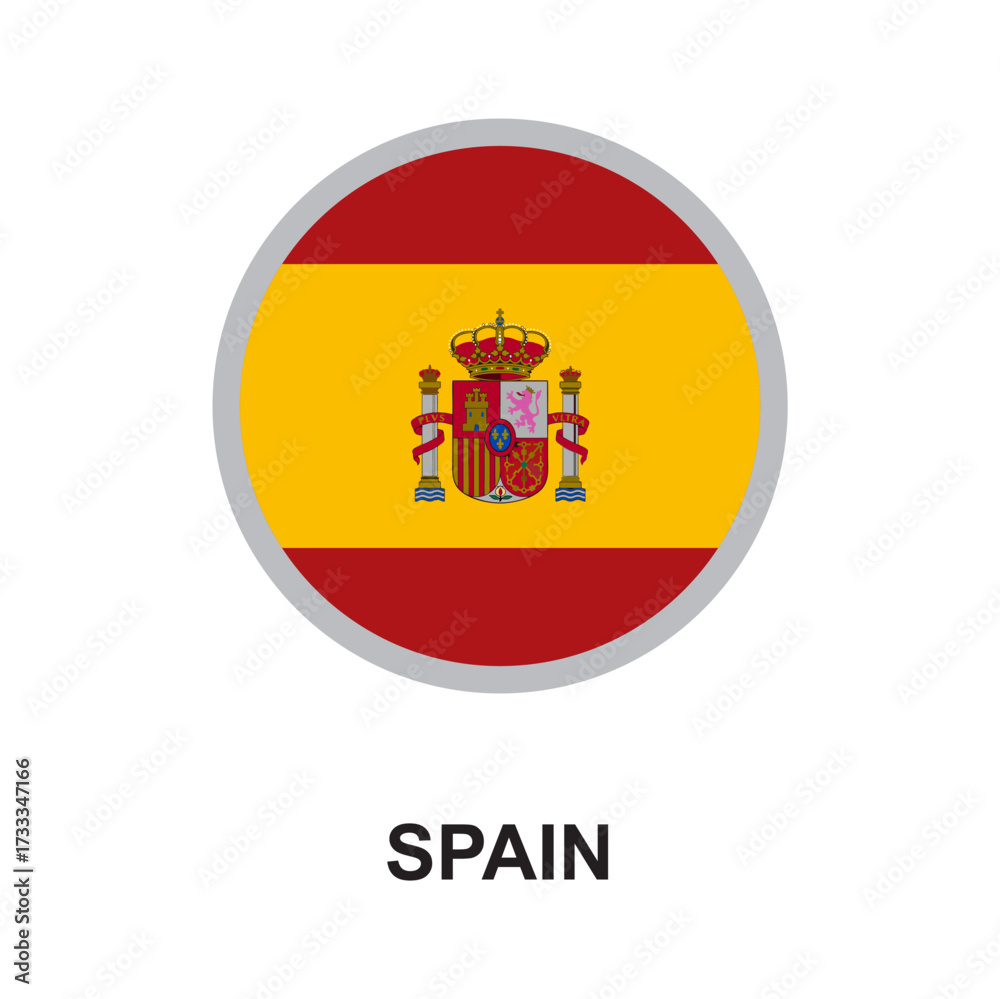 Obraz premium spain national flag circular vector design