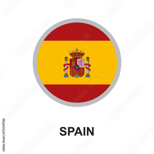 spain national flag circular vector design