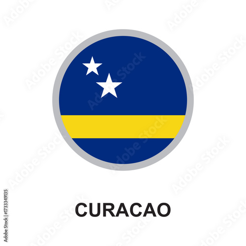 curacao national flag circular vector design