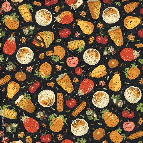 seamless fruity pattern