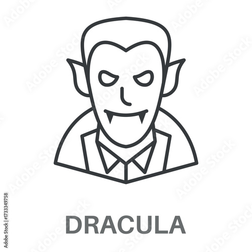 Dracula Outline Concept Simple Style Design Vector