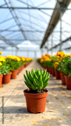 Succulent in a greenhouse