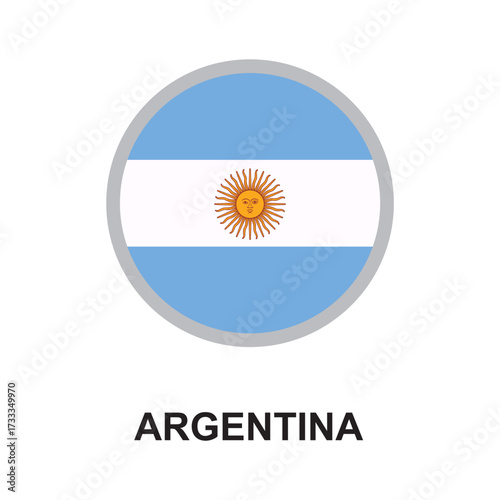 argentina national flag circular vector design