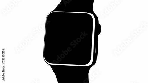 Sleek modern smartwatch silhouette showcasing digital connectivity and personal tech innovation