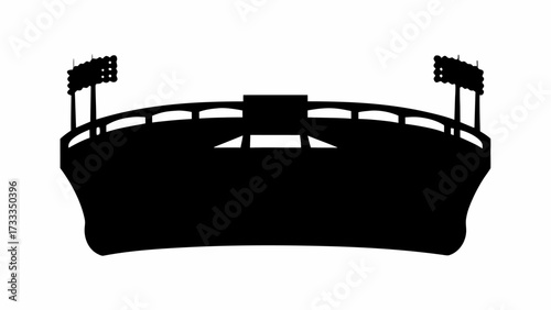 Iconic stadium silhouette with powerful floodlights ready for thrilling sporting events and concerts under the night sky